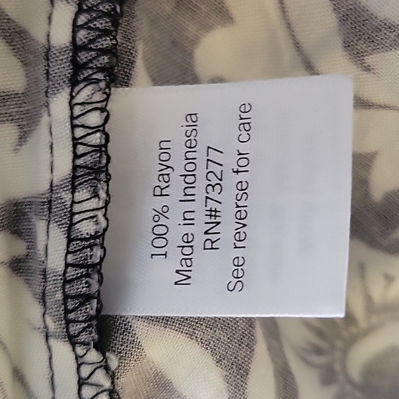 SALE NWT Croft & Barrow Black Deco Palm Print Skirt Tropical Floral Rayon PXS - Picture 11 of 12